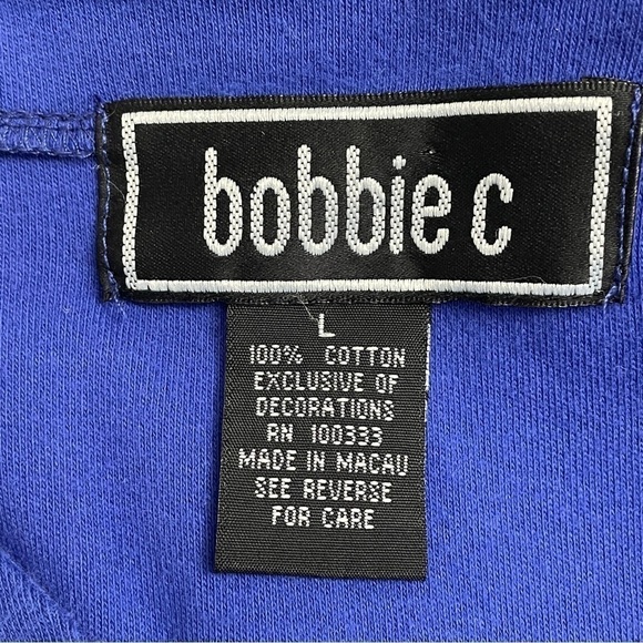 Bobbie C button down cardigan Santa Christmas sweater large - Picture 6 of 7